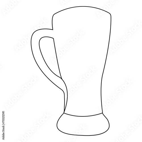  Continuous one line drawing of cocktail, summer fresh drink outline vector illustration and minimalist design