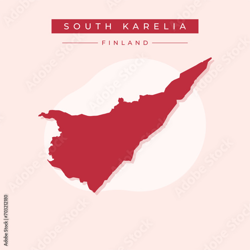 Vector illustration vector of South Karelia map Finland photo