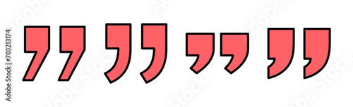 Quote icon set illustration. Quotation mark sign and symbol