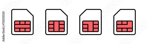 Sim card icon set illustration. dual sim card sign and symbol