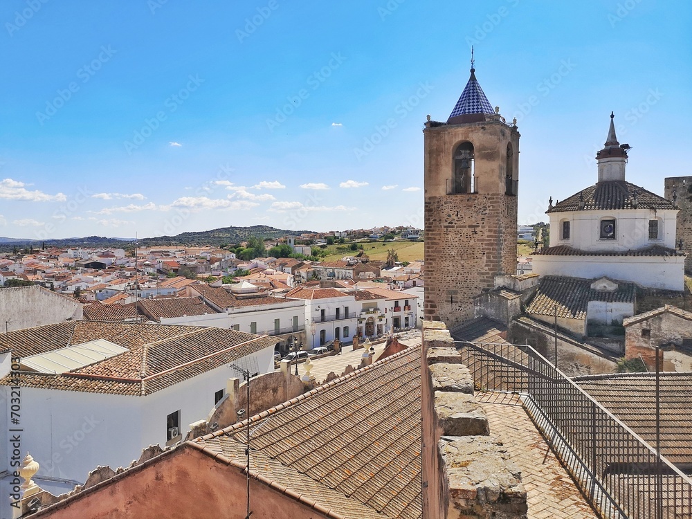 View of Fregenal de la Sierra, declared a historic-artistic complex in the province of Badajoz