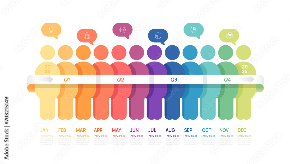 Business man step timeline infographic template. Modern milestone element diagram calendar, vector infographics. - obrazy, fototapety, plakaty 