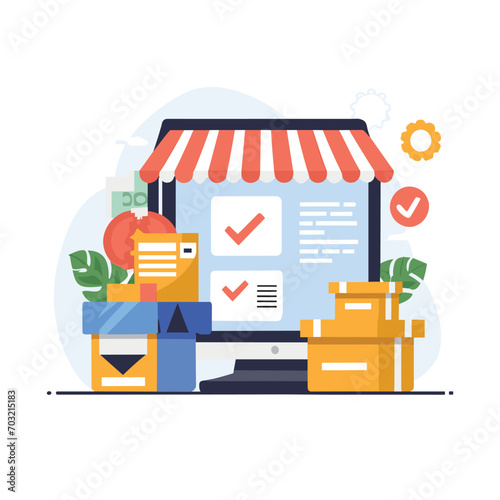 2d vector illustration colorful Land and sea transport techniques, methods and technological tools for transporting and shipping goods and products and logistic 