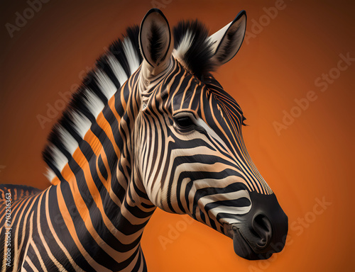 Zebra mit orangem Fell