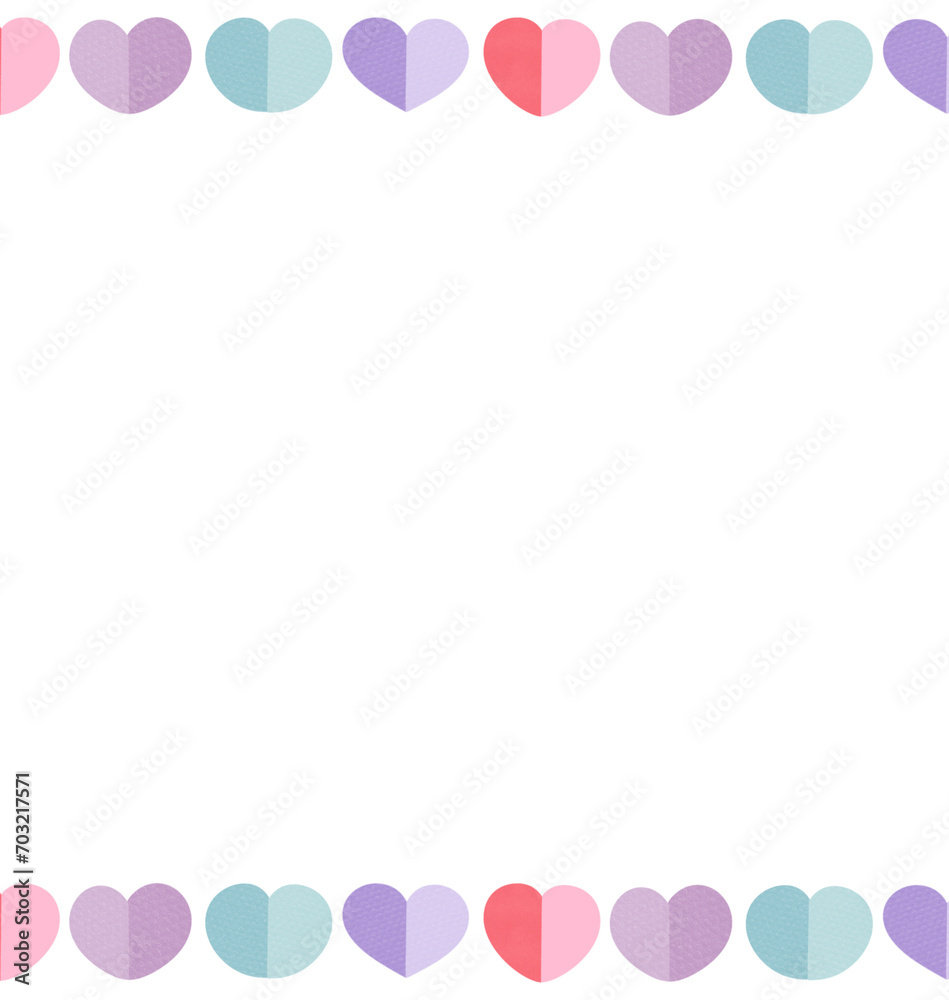 Valentine colorful paper heart frame Valentine colorful paper heart frame
