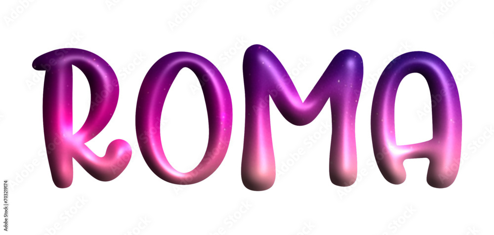 Roma - Italy city name written in Italian, vector graphics, pink color Roma - Italy city name written in Italian, vector graphics, pink color