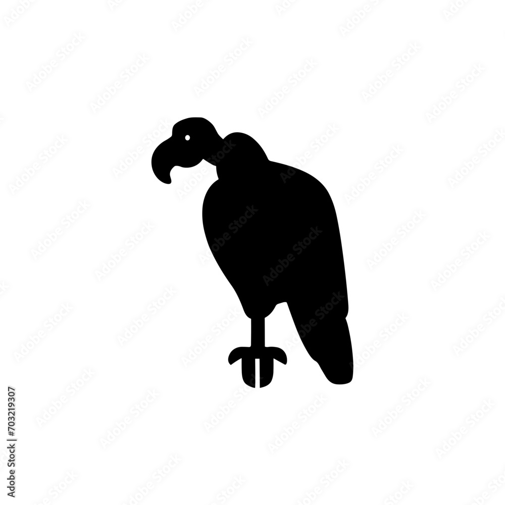 Obraz premium Silhouette of vulture black and white | Vector design of vulture black