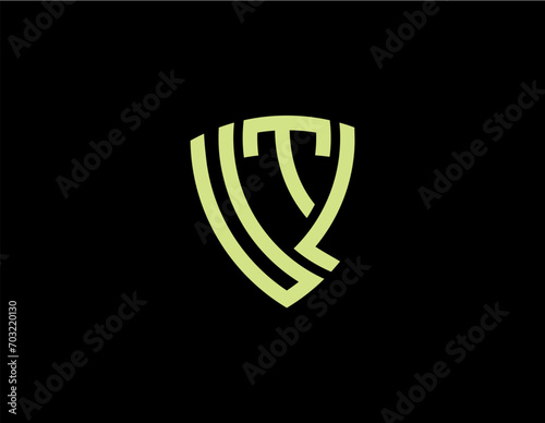 UTL creative letter shield logo design vector icon illustration