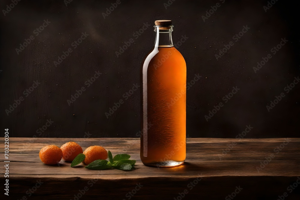 glass bottle beverage template , orange flavored soda or beer brand advertising , dark slate background glass bottle beverage template , orange flavored soda or beer brand advertising , dark slate background