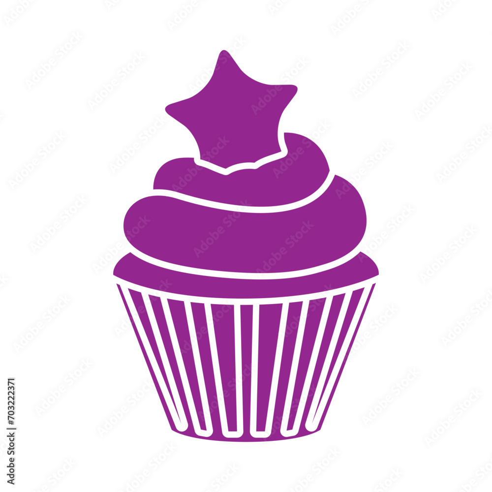Cupcake icon vector. Cake illustration sign. Sweet symbol or logo. Cupcake icon vector. Cake illustration sign. Sweet symbol or logo.