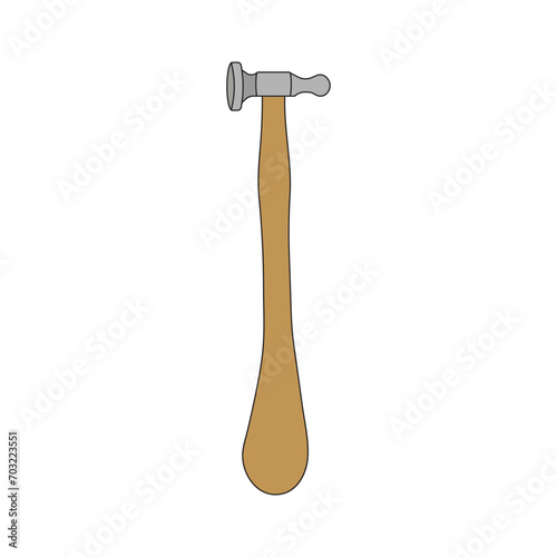 Kids drawing Cartoon Vector illustration chasing hammer icon Isolated on White Background