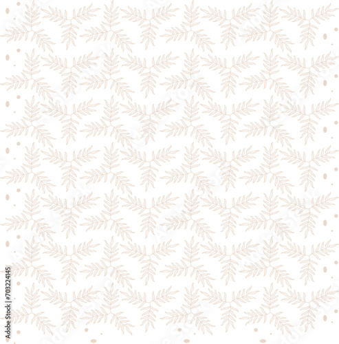 Seamless floral pattern with one line flowers. Vector hand drawn illustration.