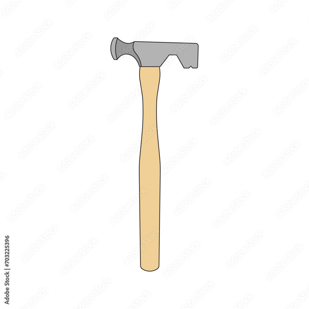 Kids drawing Cartoon Vector illustration drywall hammer icon Isolated on White Background Kids drawing Cartoon Vector illustration drywall hammer icon Isolated on White Background