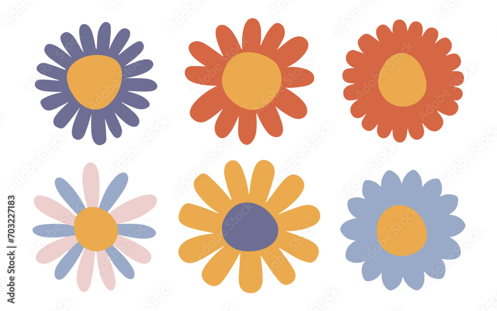Abstract flowers vector clipart. Spring illustration. Abstract flowers vector clipart. Spring illustration.