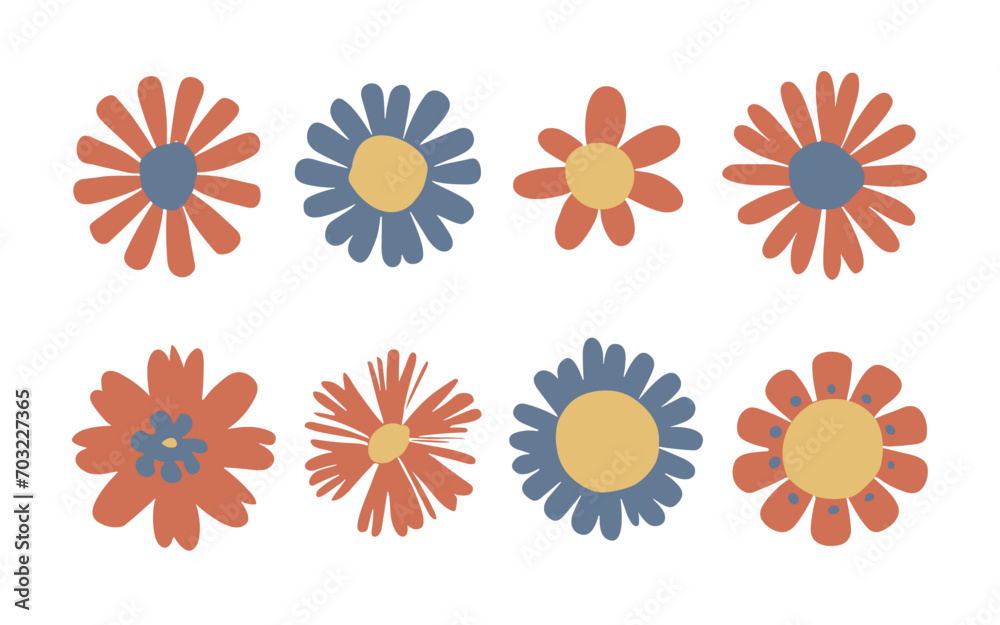 Abstract flowers vector clipart. Spring illustration. Abstract flowers vector clipart. Spring illustration.