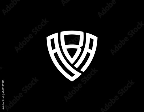 BBA creative letter shield logo design vector icon illustration