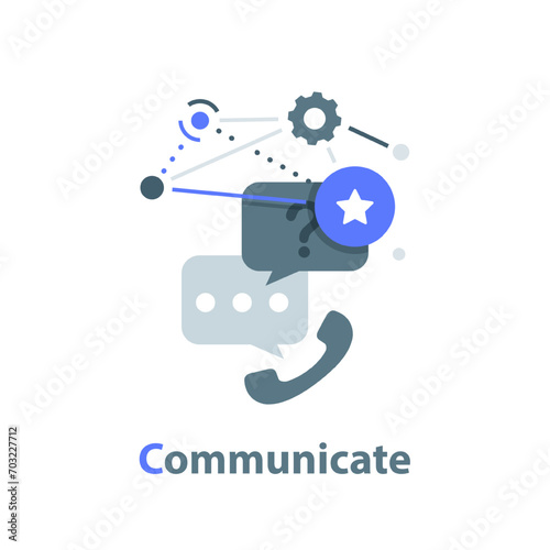 communicate,connect talk,flat design icon vector illustration