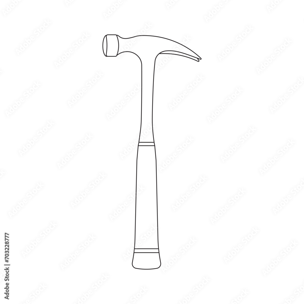 Hand drawn Kids drawing Cartoon Vector illustration electrician hammer icon Isolated on White Background Hand drawn Kids drawing Cartoon Vector illustration electrician hammer icon Isolated on White Background