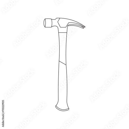 Hand drawn Kids drawing Cartoon Vector illustration rip hammer icon Isolated on White Background