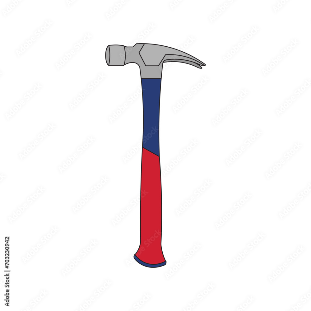 Kids drawing Cartoon Vector illustration rip hammer icon Isolated on White Background Kids drawing Cartoon Vector illustration rip hammer icon Isolated on White Background