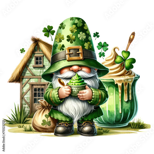 Cute Gnome St Patrick s Day Clipart Illustration
