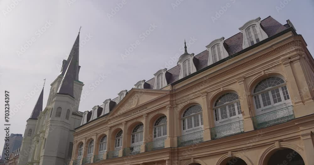 Low angle view of buildings in the French Quarter area in New Orleans Low angle view of buildings in the French Quarter area in New Orleans
