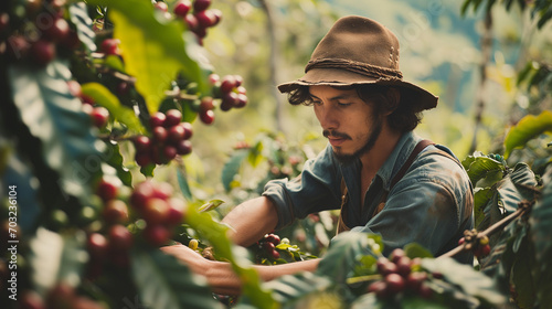 Harvesting Coffee Cherries by Hand