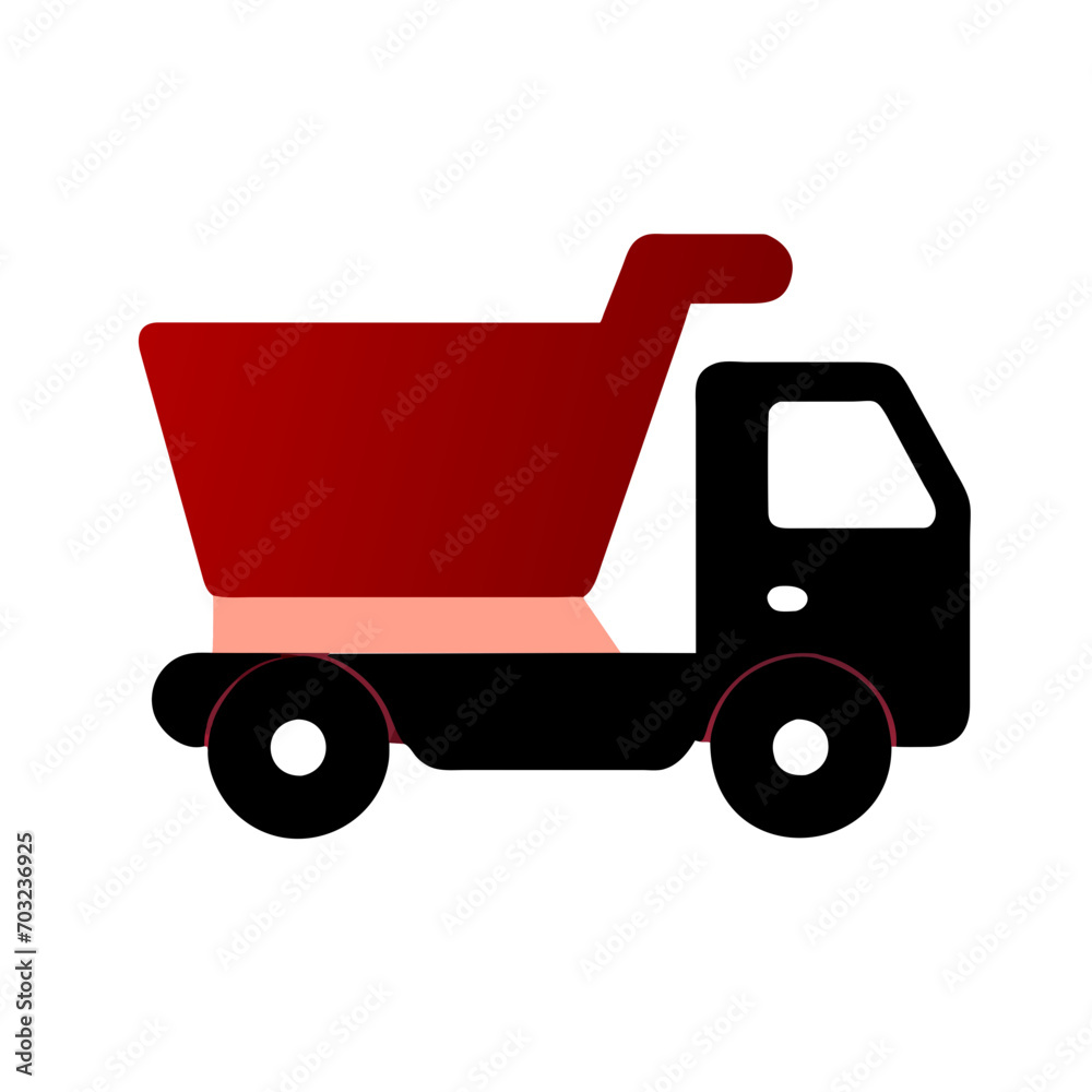 Dump truck vektor icon illustation Dump truck vektor icon illustation