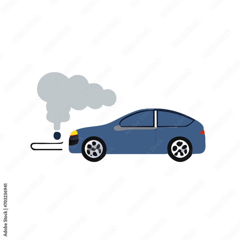 Car exhaust system vektor icon illustation
