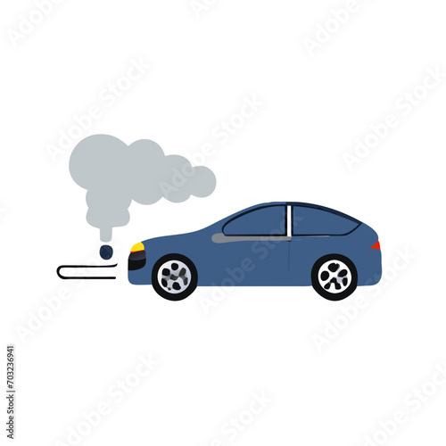 Car exhaust system vektor icon illustation