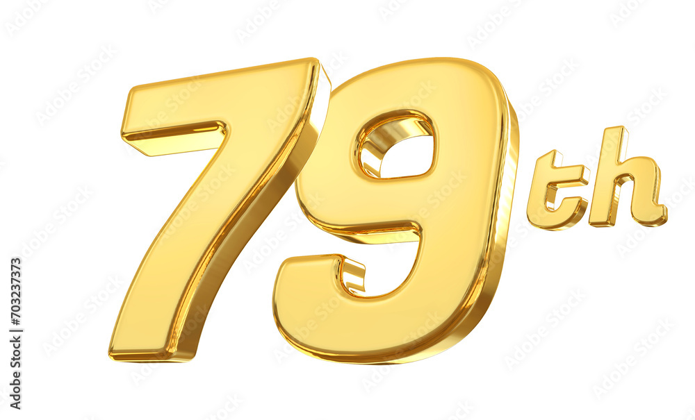 79th anniversary gold 3d number 