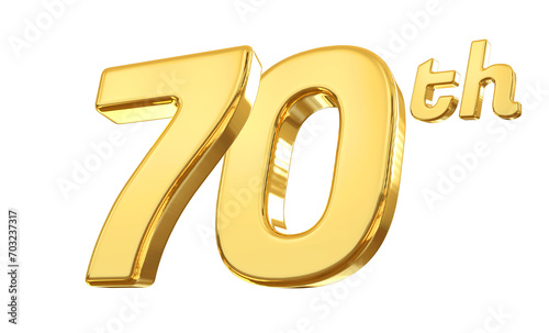 70th anniversary gold 3d number 