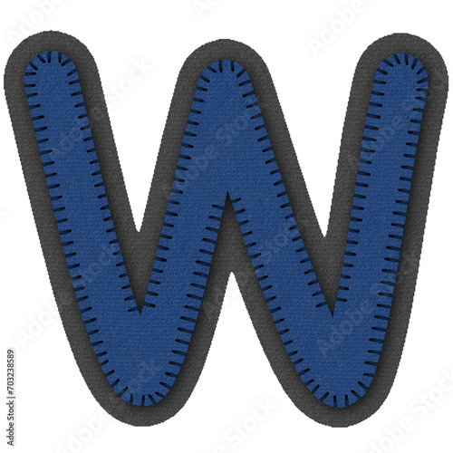 Quadro su tela Fabric Alphabet Letter W