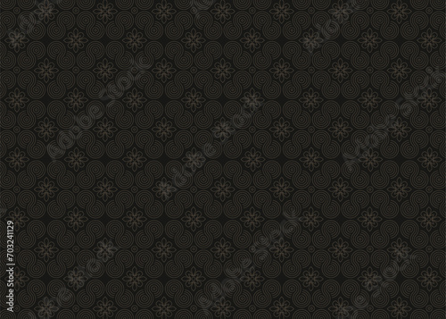 Textured gorgeous background in black hue with gold pattern.