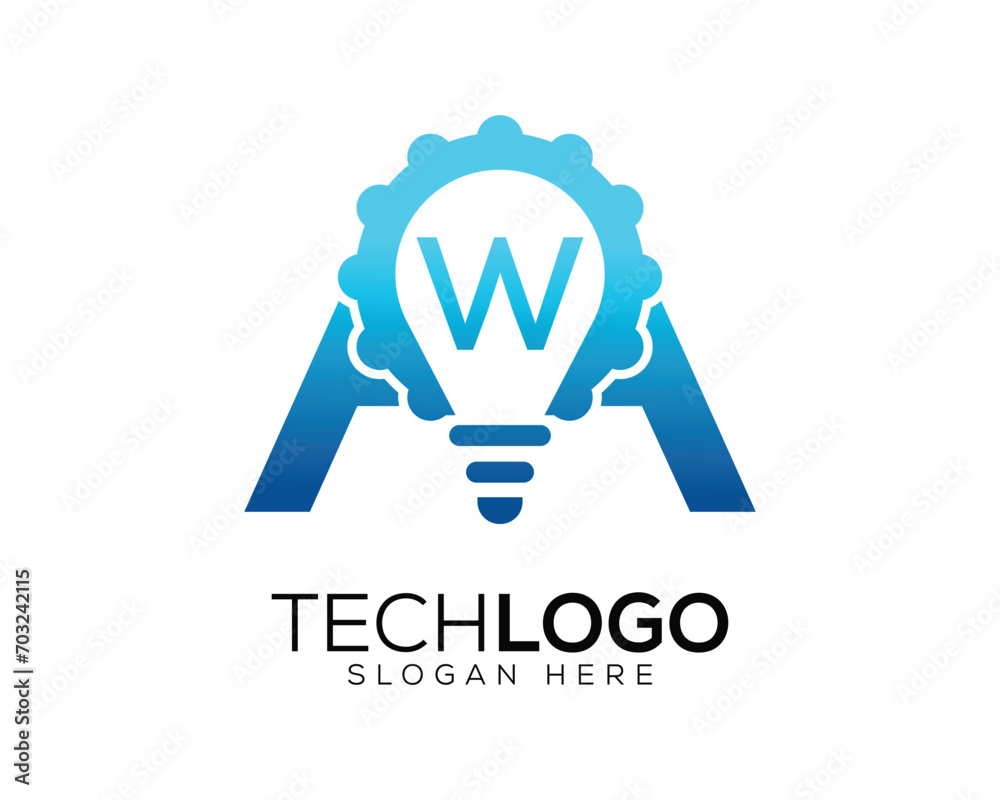 vector technology letter w logo vector technology letter w logo
