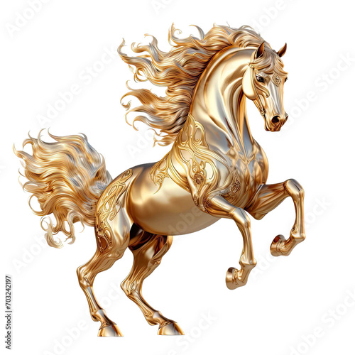 lucky golden horse on a transparent background © Classy designs