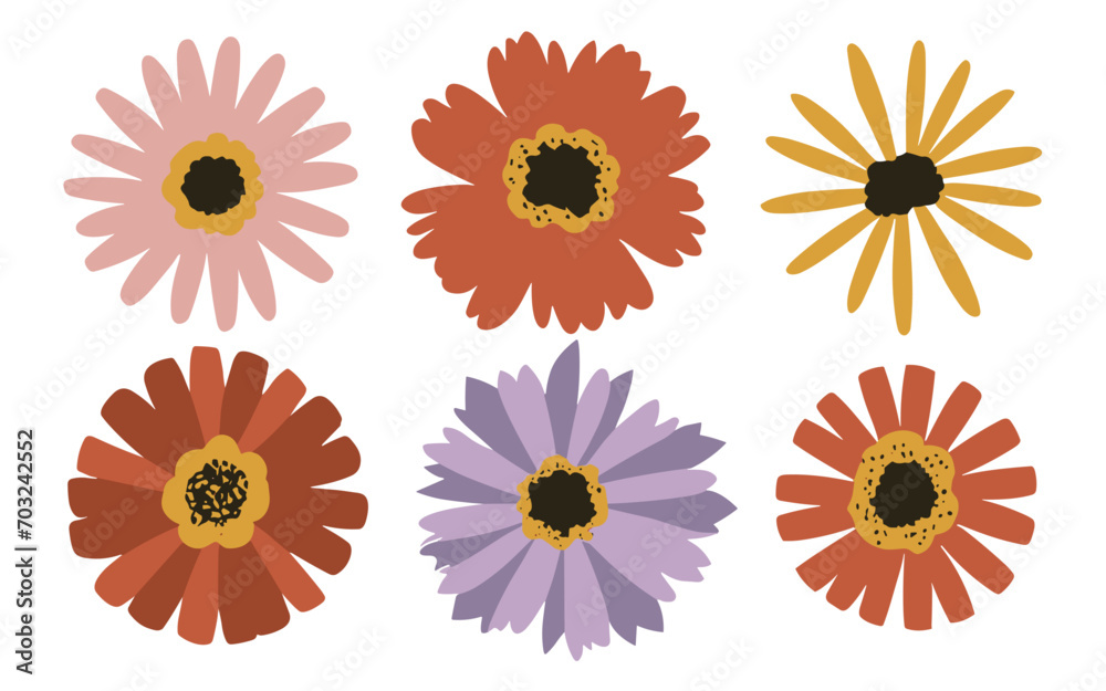 Abstract flowers vector clipart. Spring illustration. Abstract flowers vector clipart. Spring illustration.