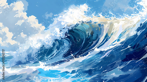 Dynamic Ocean Wave Illustration
