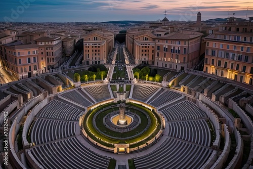 Città dall'alto in notturna