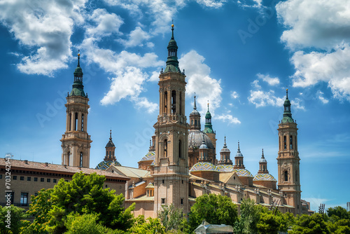 Zaragoza is the capital of Aragon, one of the autonomous communities in northeastern Spain. In the center of the city is the baroque basilica of Our Lady of Pilar, Spain photo