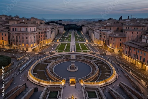 Città dall'alto in notturna