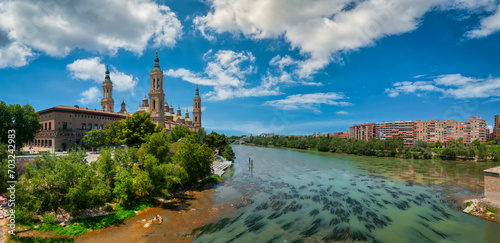 Zaragoza is the capital of Aragon, one of the autonomous communities in northeastern Spain. In the center of the city is the baroque basilica of Our Lady of Pilar, Spain photo