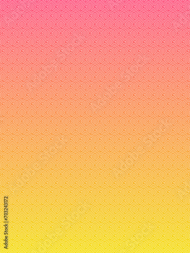 Detailed Square Repeating Pattern and Orange and Yellow Gradient Wallpaper Background