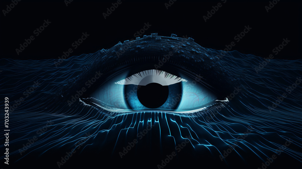 Digital Eye Wave Lines Stock Background