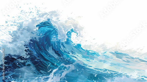 Watercolor Ocean Wave Illustration