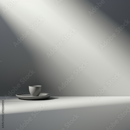 Gray background for product presentation with beautiful lights and shadows