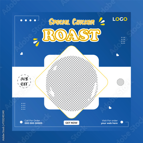 Vector Attractive Modern Social Media Food Post Template 