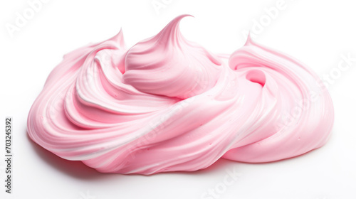 pink cream stacked on white background