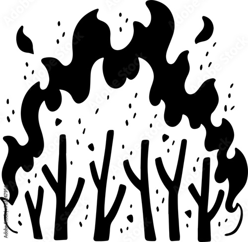 cartoon wildfire drawing.