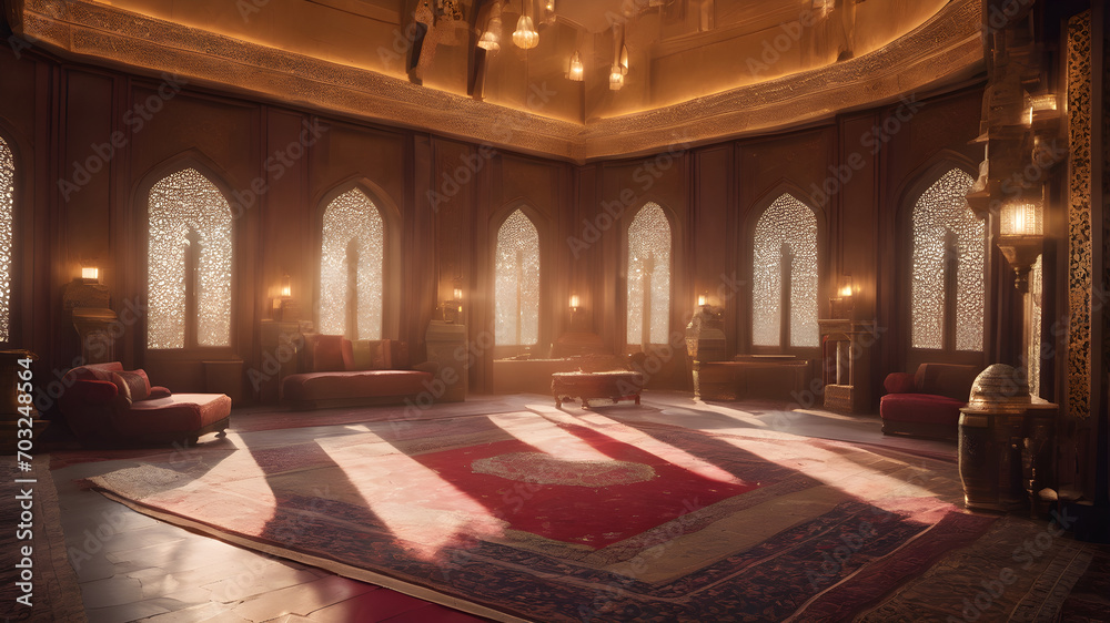 Fantasy fairytale Arabian palace interior